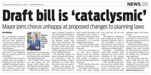 Draft bill 'cataclysmic' published in The Mercury 11/11/2024.